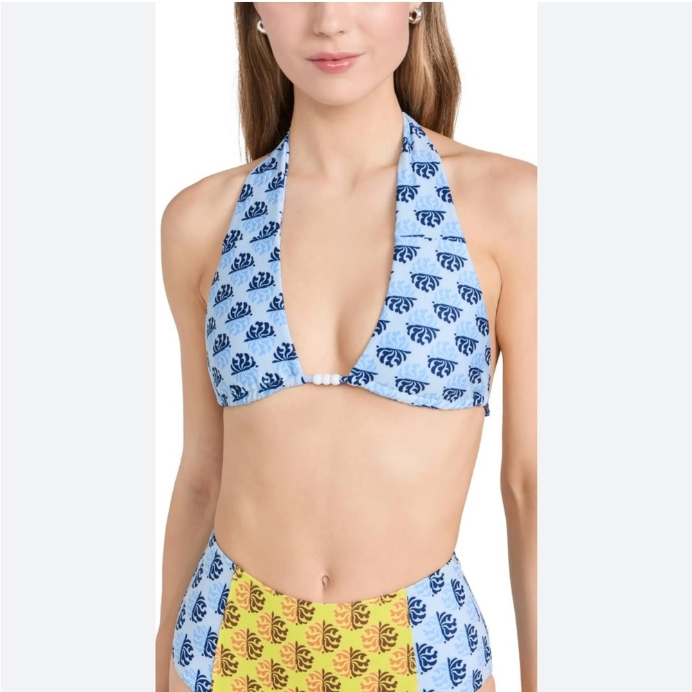 Rhode Ankita Bikini Top in Blue Print size XS